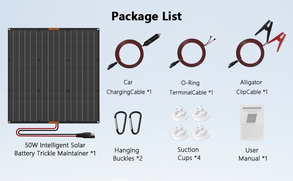 30W Solar Panel 12V Trickle Charger Battery Charger Kit Maintainer Boat Car RV