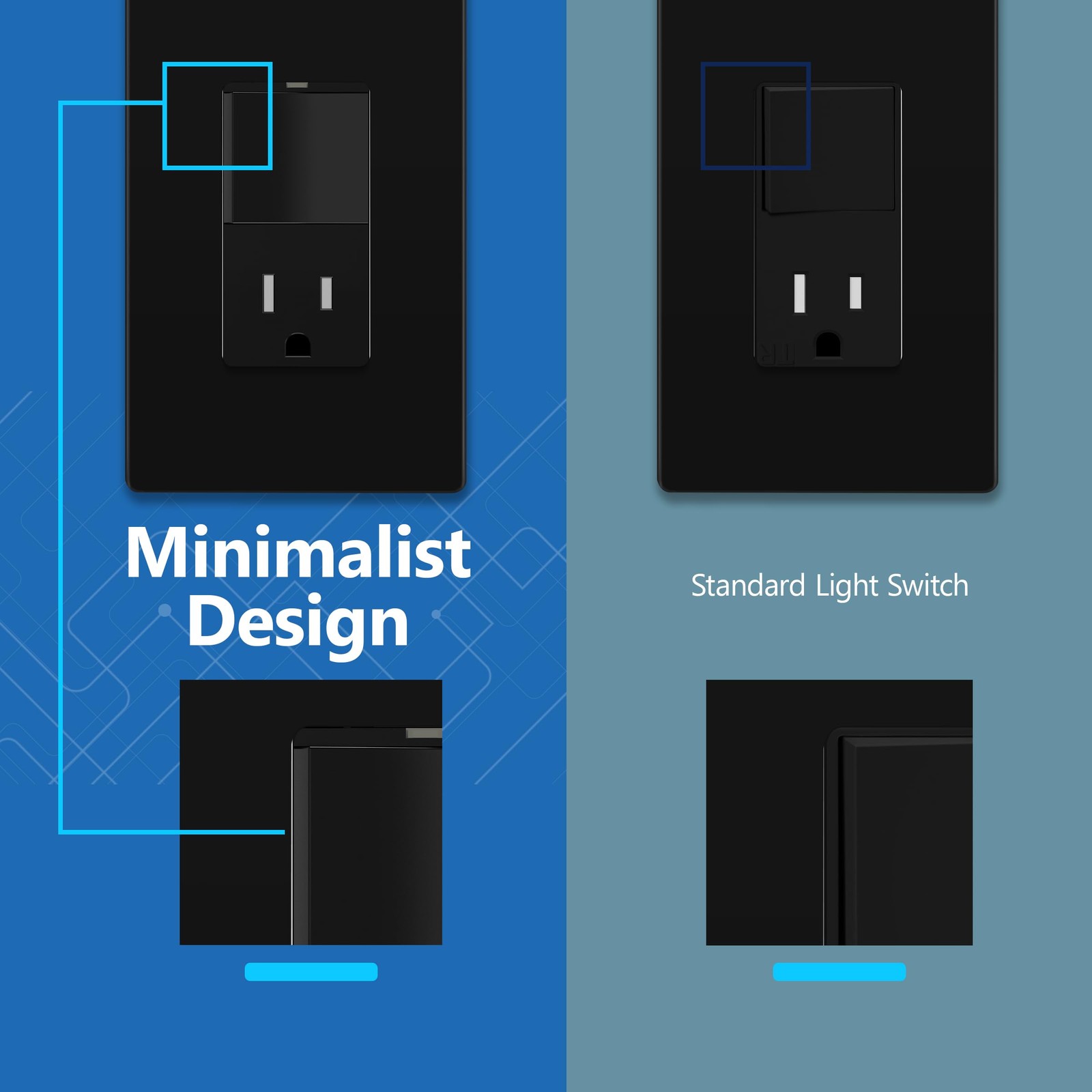 Matte Finish Lighted Combination Decorator Switch And Tamperresistant Receptacle