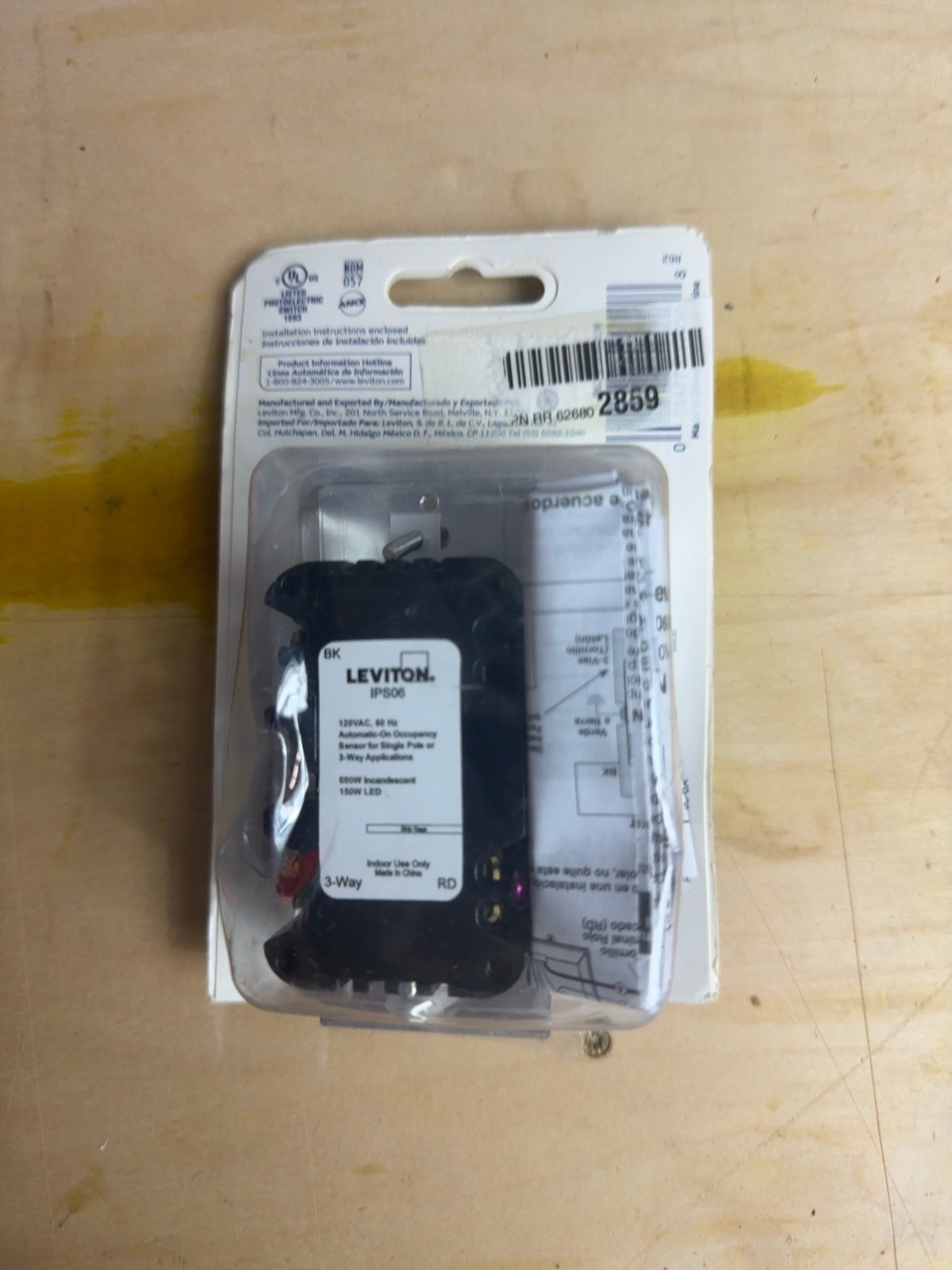 Leviton IPS06 Decora Motion Sensor Switch Auto-On Occupancy Sensor Single Pole 3
