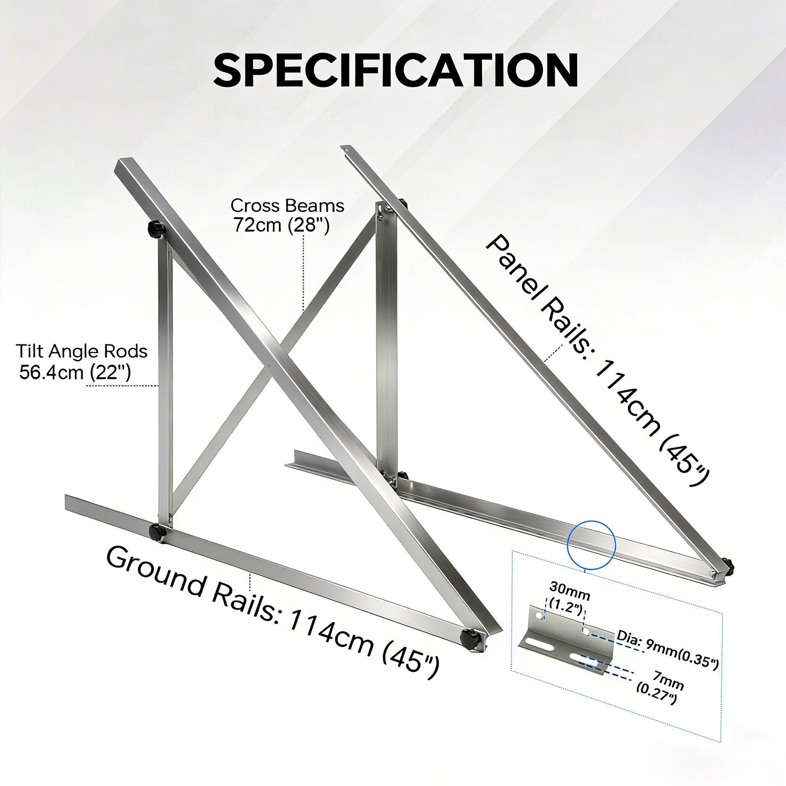 Solar Panel RV Tilt Mount Brackets Rooftop Flat Surface Adjustable Frame