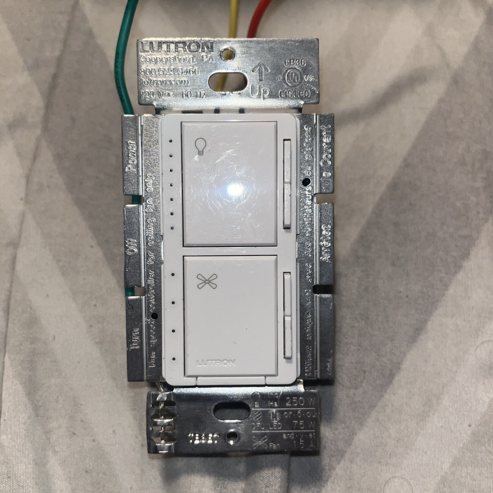 Lutron Maestro Fan Control and Light Dimmer – White