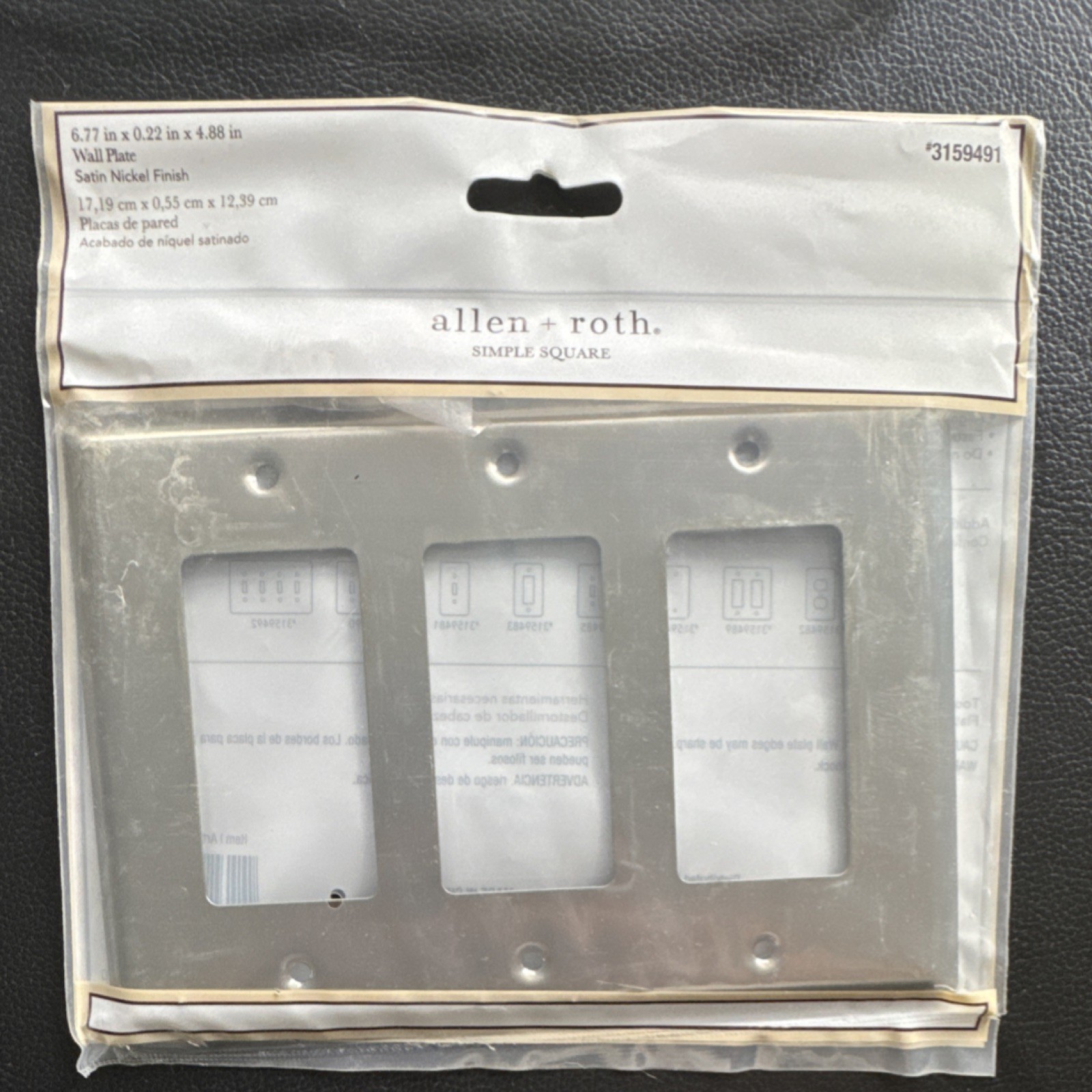 allen + roth / style selections 3-Gang Satin Nickel Decorator Wall Plate Cover