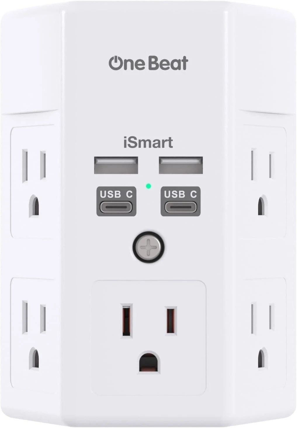 Multi Plug Outlet Surge Protector – POWSAF 5 Outlet Extender with 4 USB Ports(2