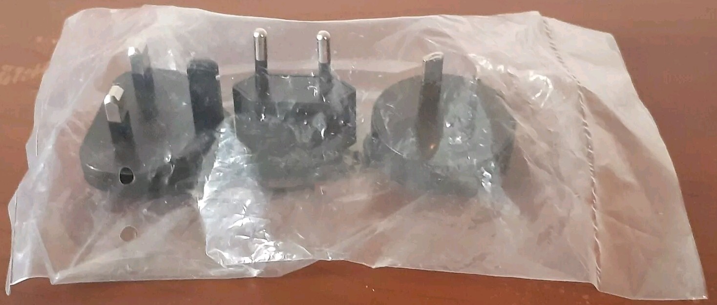 New 3pc Charger Adapter Set Europe / Australia / China Wall Plug Travel Adapter.