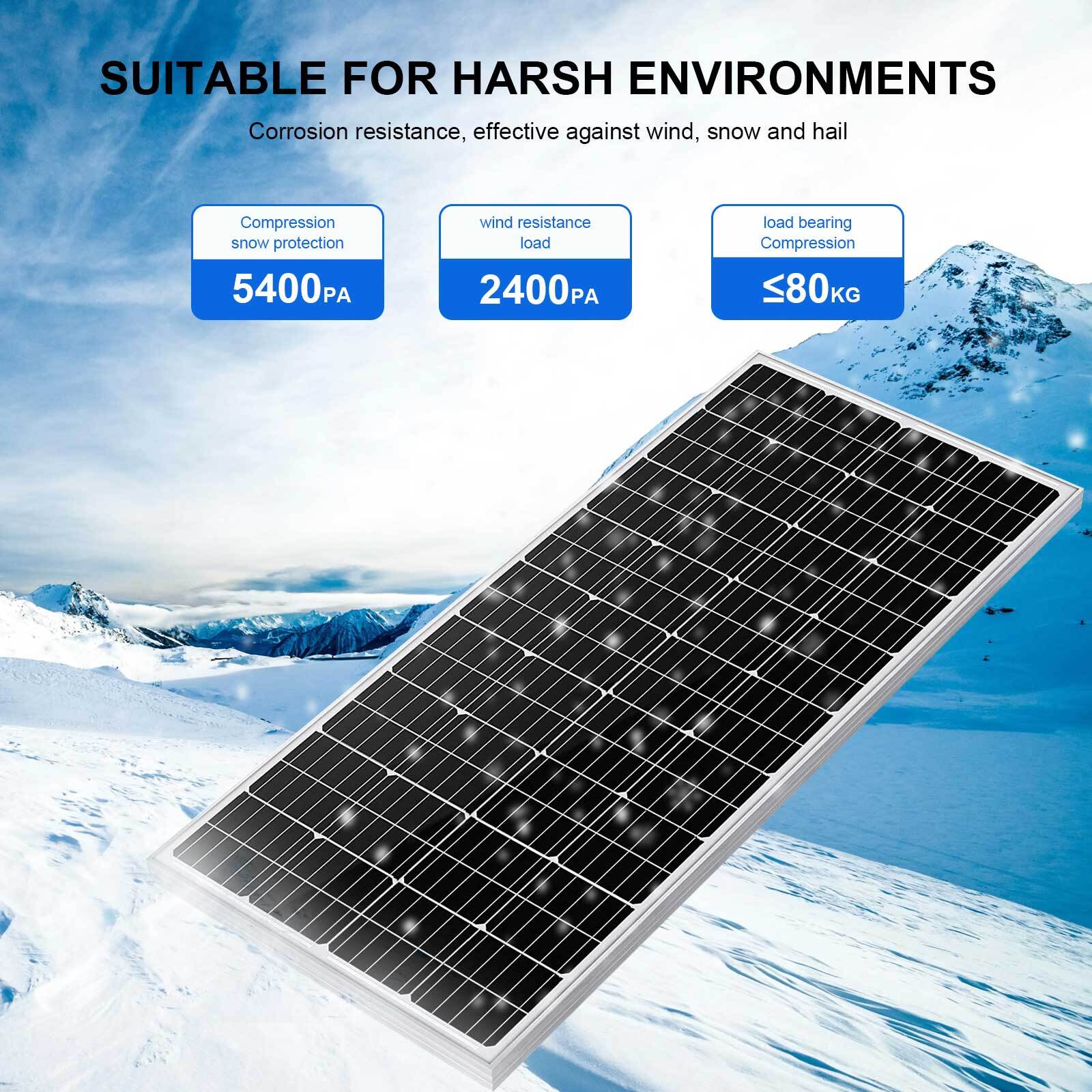 100W Solar Pane Kit 12V Battery Charger with MPPT Controller For Home RV Marine