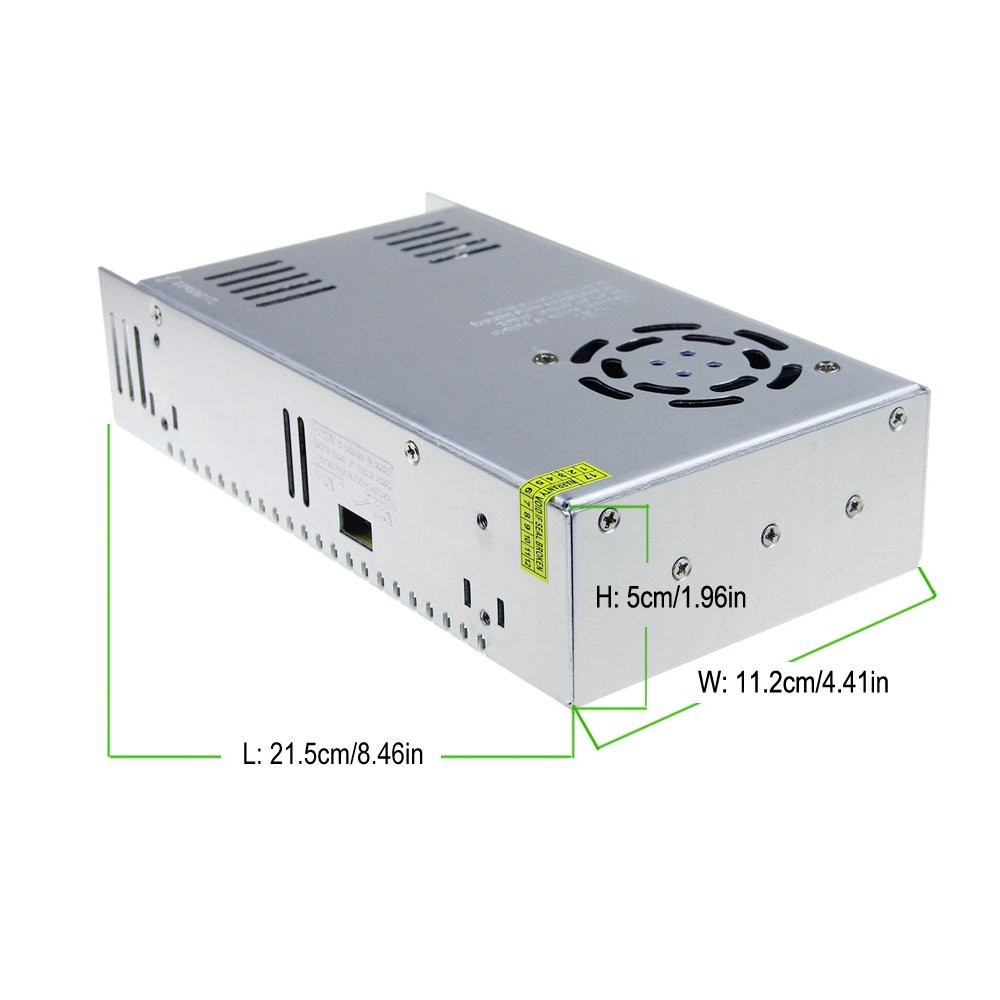 ALITOVE AC 110V/220V to DC 12V 30A 360W Universal Regulated 360W, Silvery