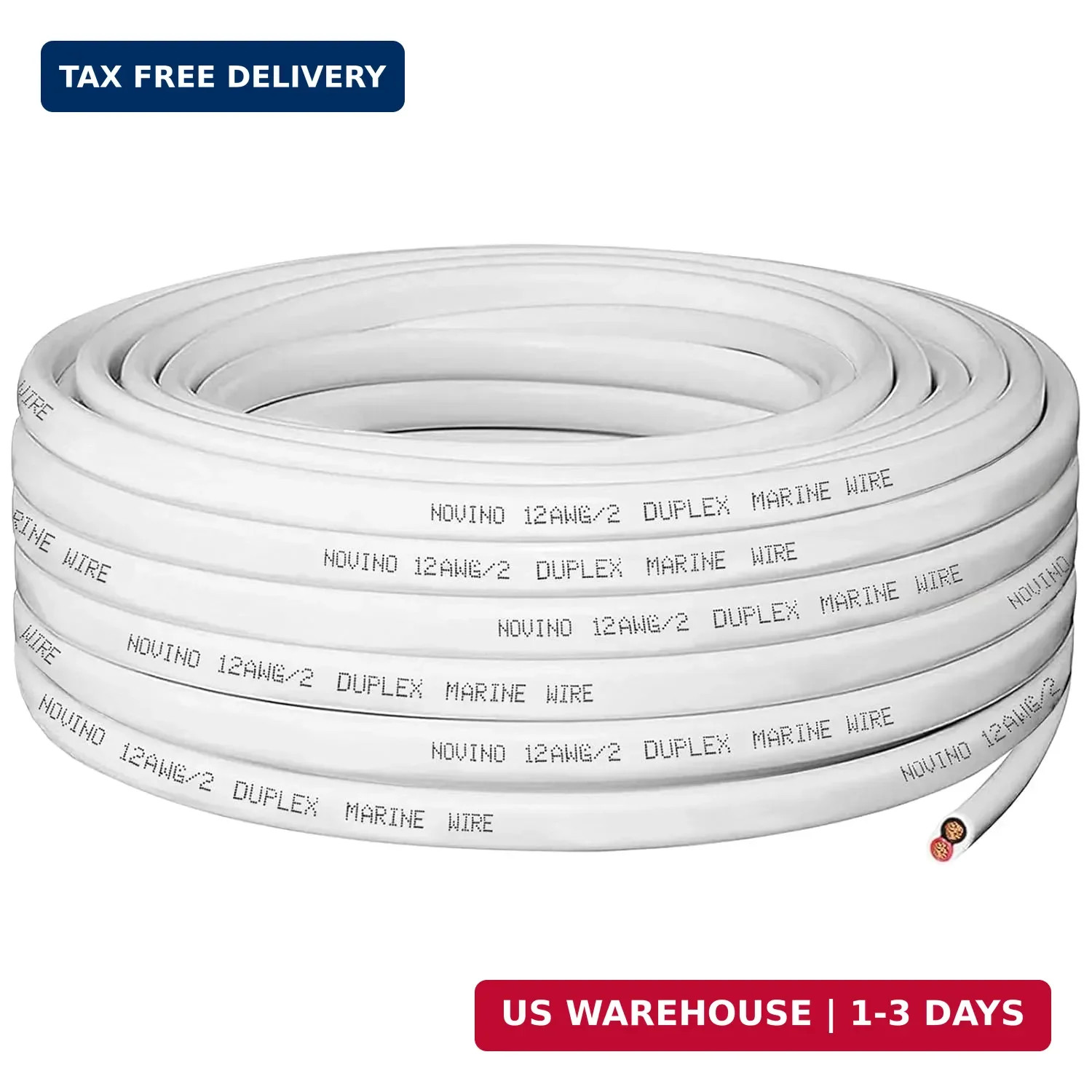 12 Gauge Marine Wire,12 AWG Duplex Marine Grade Wire,30ft Tinned Copper Boat Ele