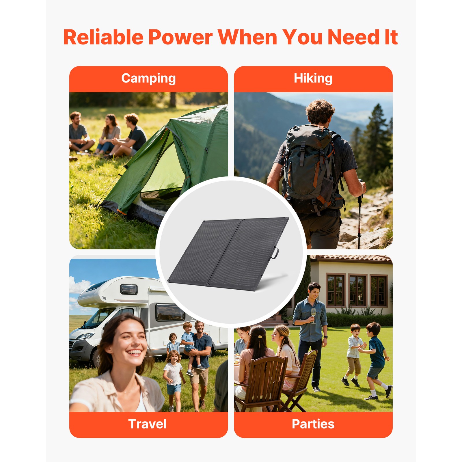 Uimoso 200W Portable Foldable Solar Panel with 30A Controller for Charging