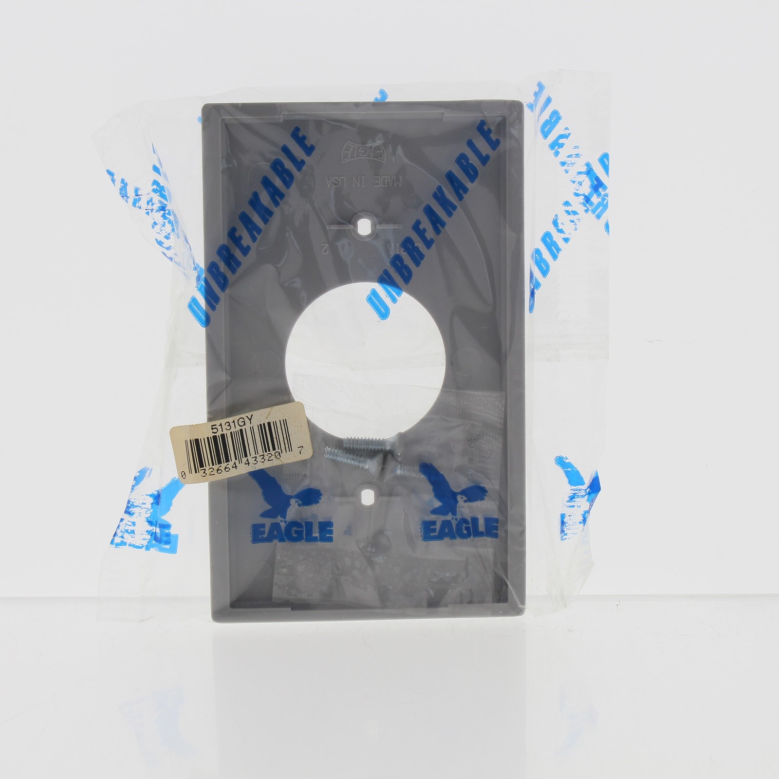 Eagle Gray 1-Gang 1.406″ Single Receptacle Outlet Cover Nylon Wallplate 5131GY