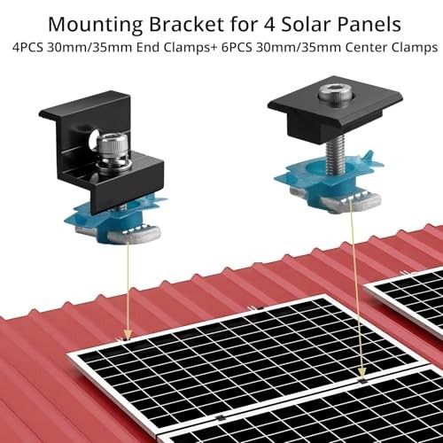 10 PCS Solar Panel Mounting Brackets for Unistrut, 1.18″(30mm)/1.38″(35mm)