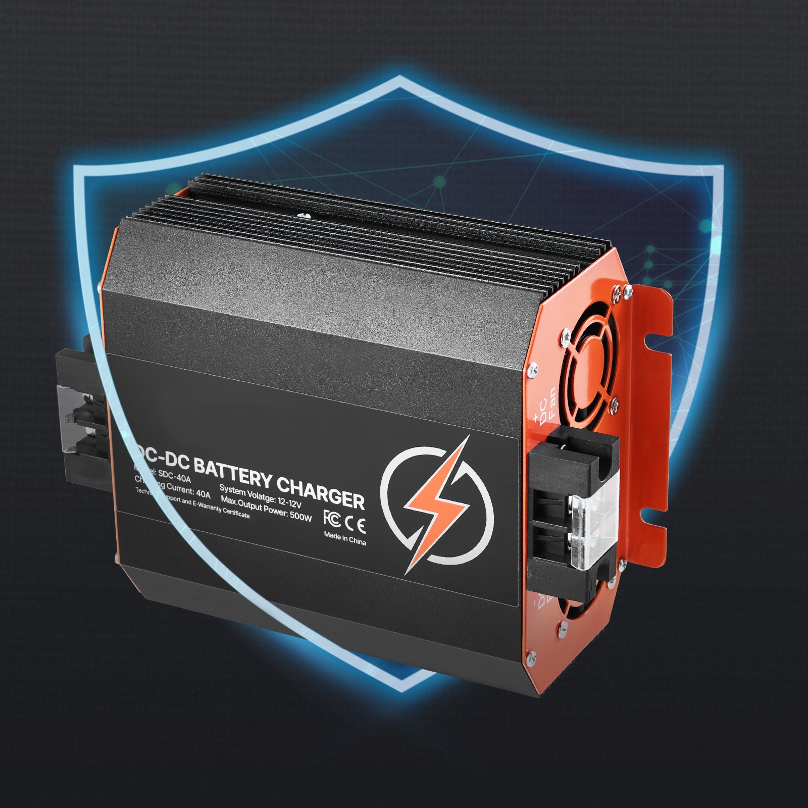 Uimoso 12V DC Battery Charger 20-60A 250-750W for Lead-Acid & Lithium Batteries