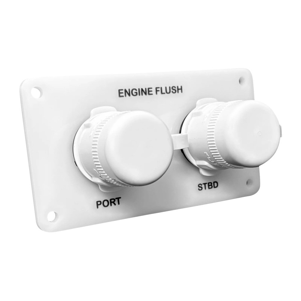 Flushmaster Flush Port Reroute Dual Outlet – White Acrylic Plate – Horizontal –