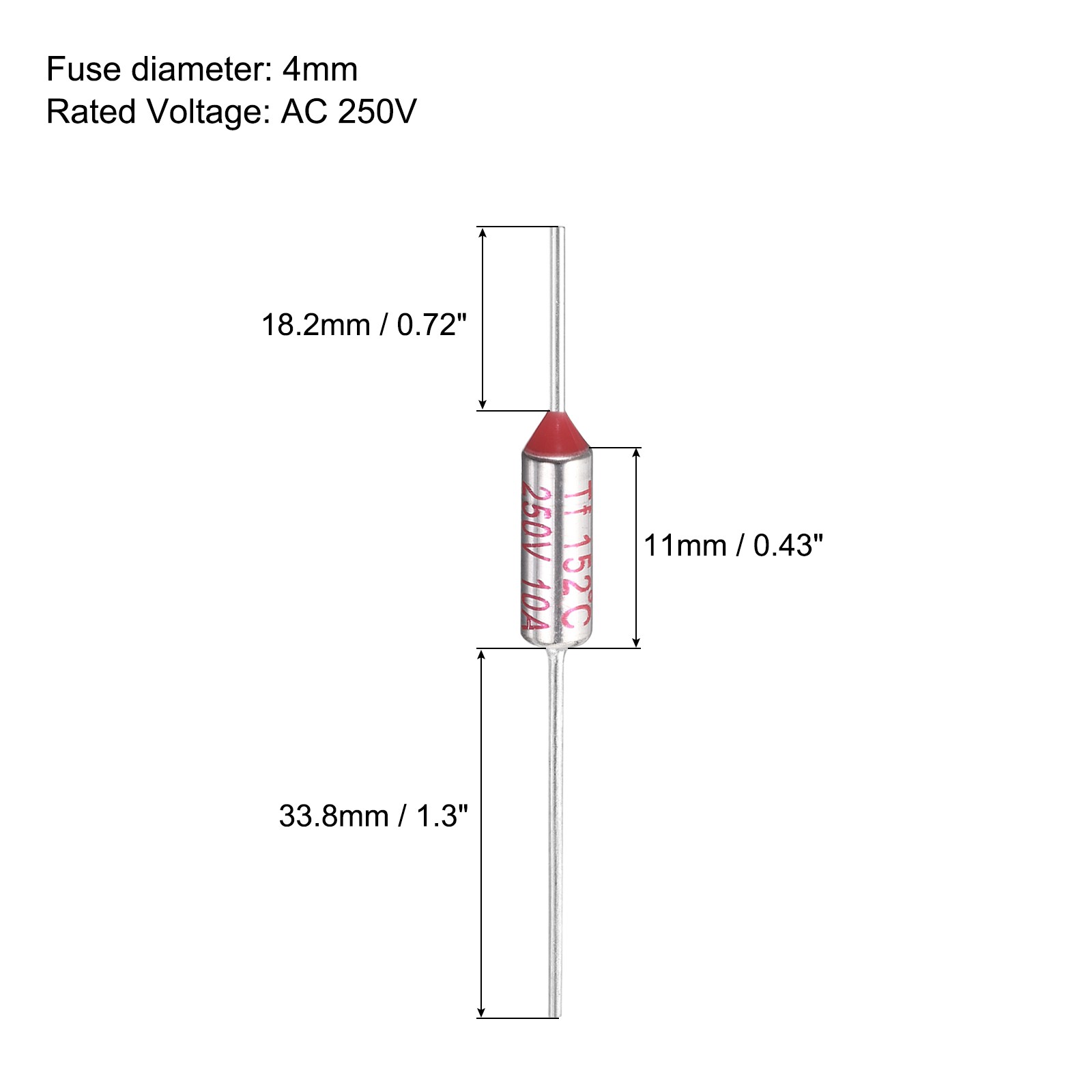 10 Pcs Metal Temperature Thermal Fuse SF152 10A 250V with Terminal Connector