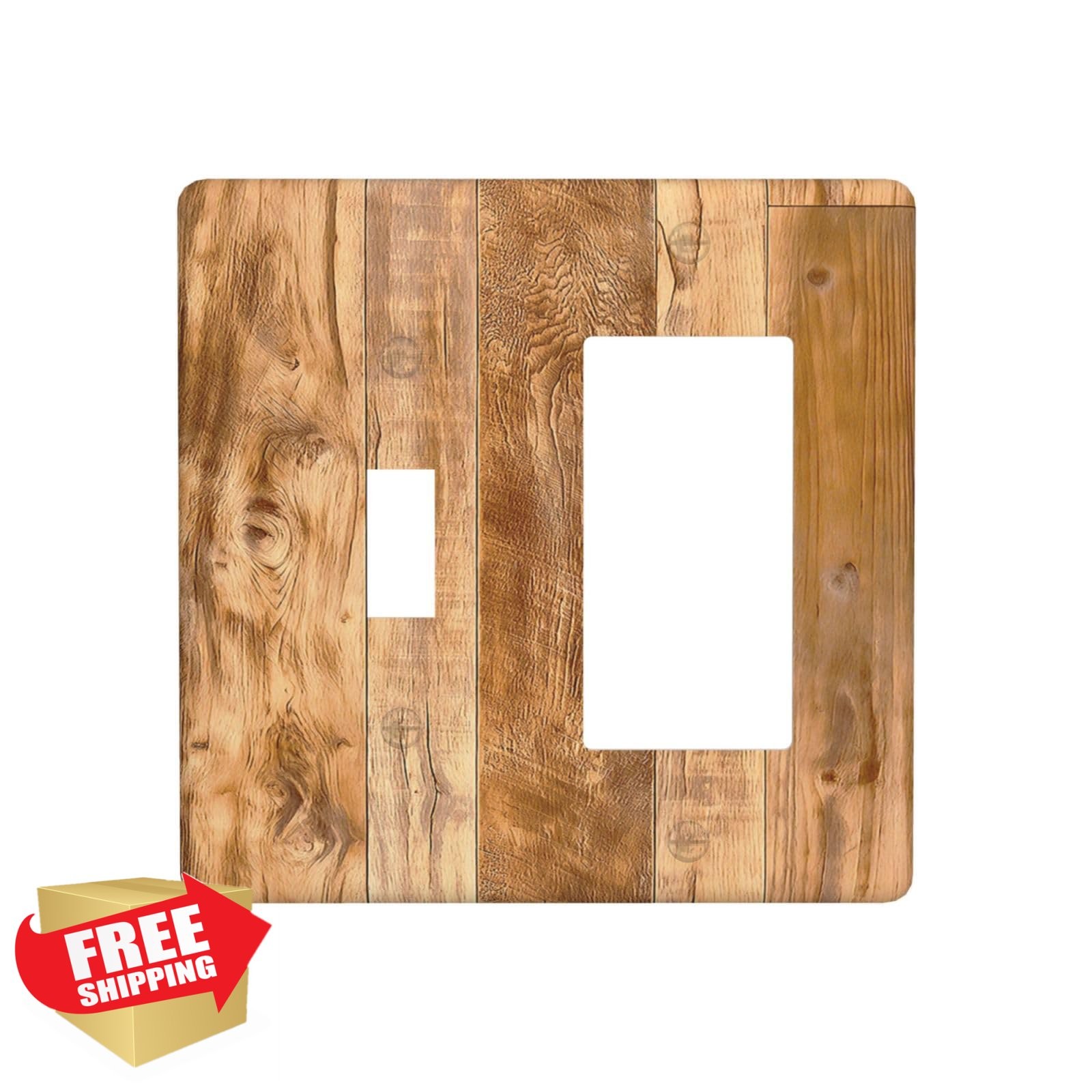 Naiqadnehz Rustic Wood 1 Toggle 1 Rocker Plate