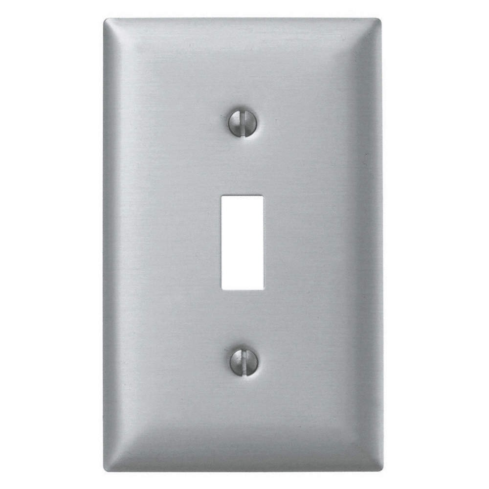 HUBBELL SA1 Tgl Switch Wll Plt,Stnd;Silver,1Gng,Brsh 5Z992