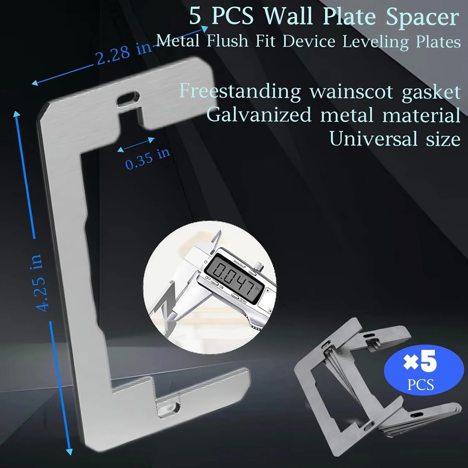5 Pcs Wall Plate Spacer, Electric Outlet Spacers for Electrical Box, Outlet Shim