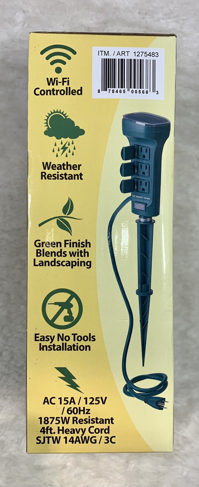 Garden Power Stake Smart Home Outdoor WIFI 6 OUTLETS Charging Essentials CE