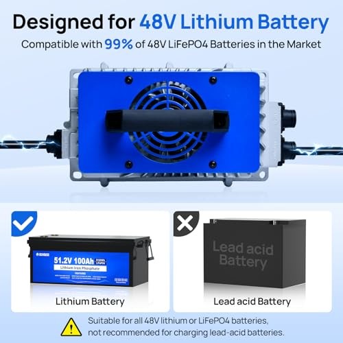 Lithium Battery Charger, 900W Fast Charger, Charging Efficiency ≥ 93%, 48V 18A
