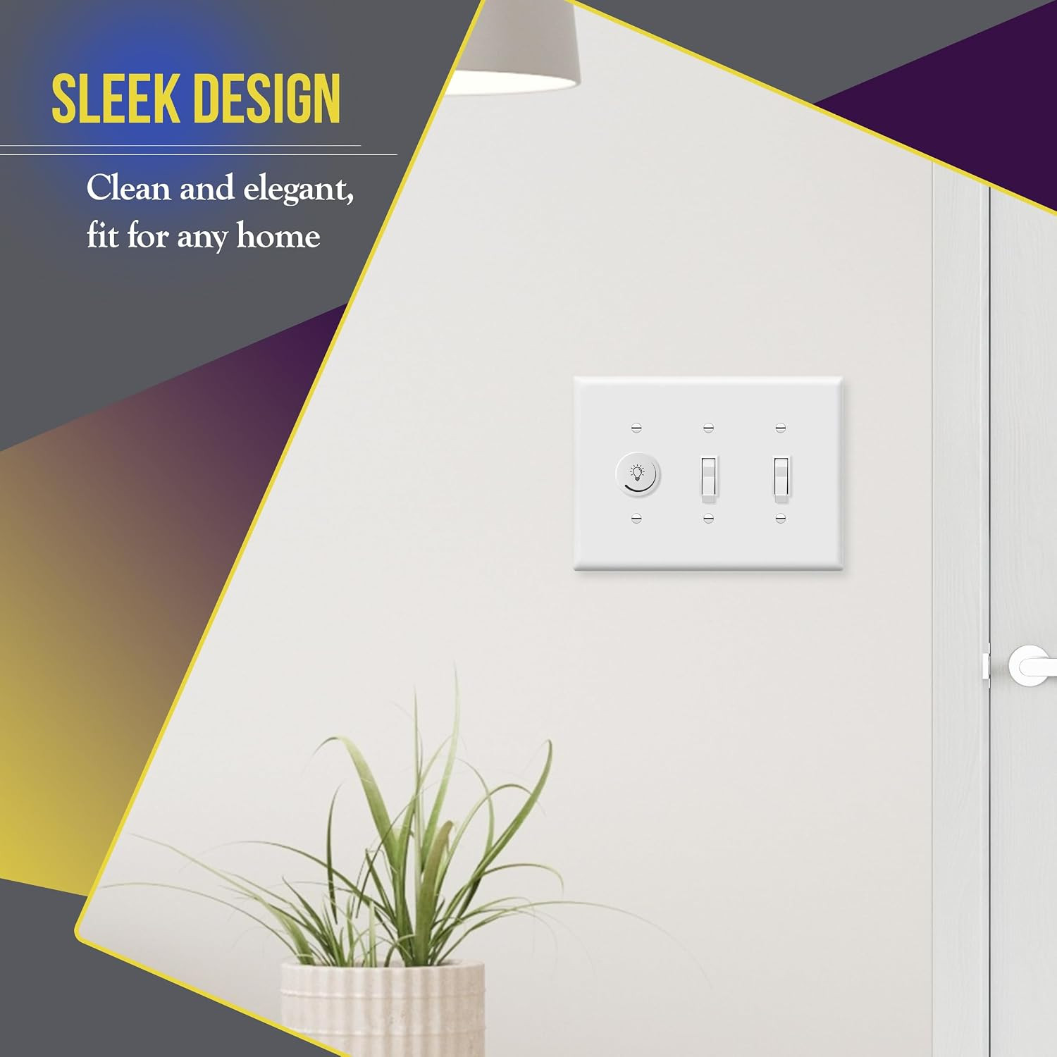 Toggle Light Switch Wall Plate, Gloss Finish, 3-Gang 4.88″ X 6.77″, Mid-Size, Un