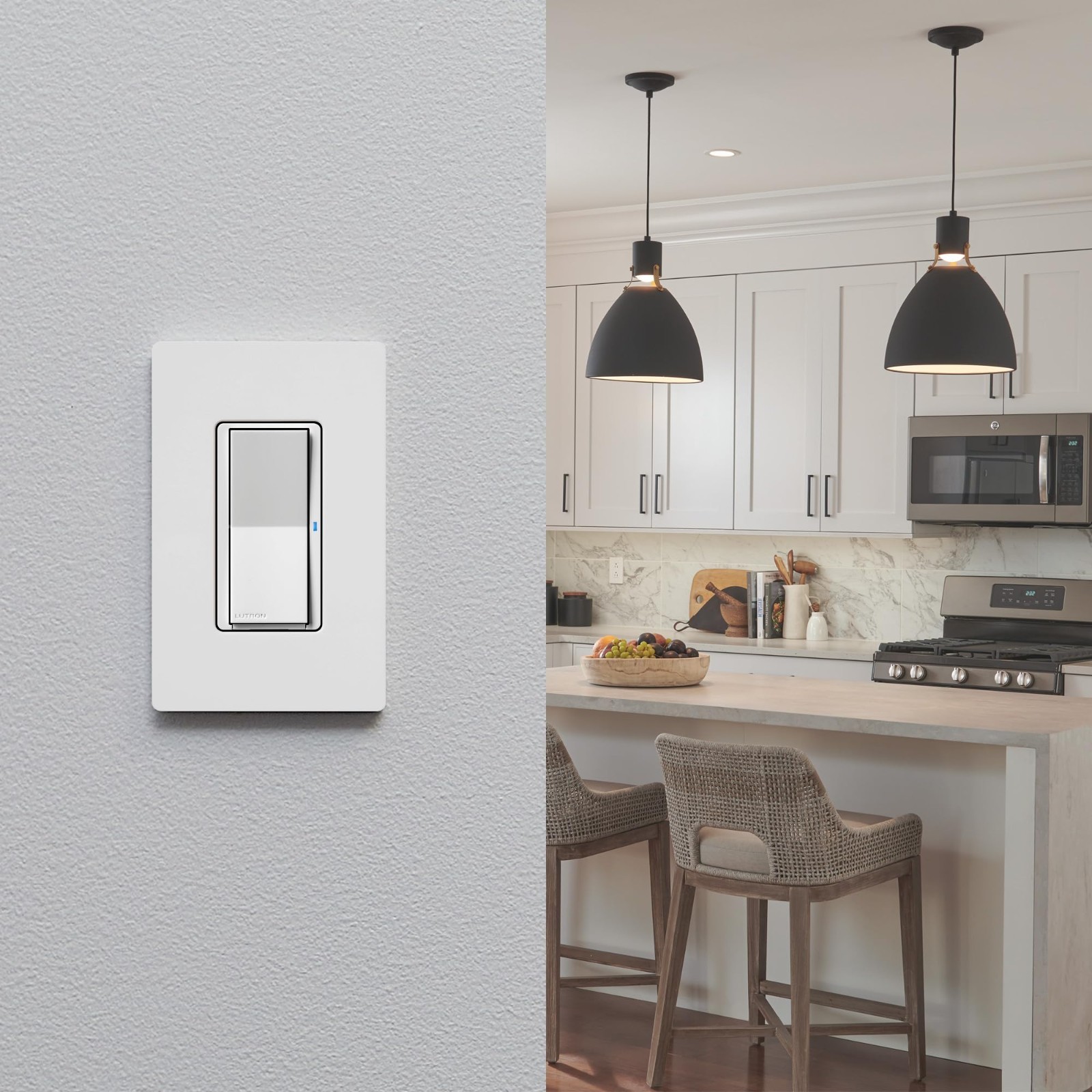 Smart Remote Control for Caseta Switches/Dimmers – On/Off Paddle, Gray