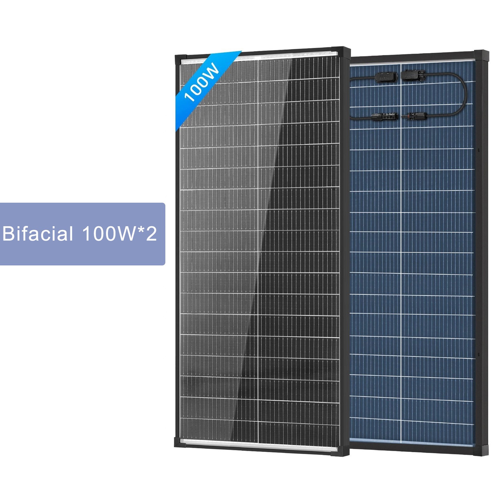 100W 200W 400W 1000W N-Type Bifacial Solar Panel Mono Power 18V Home RV Off-Grid