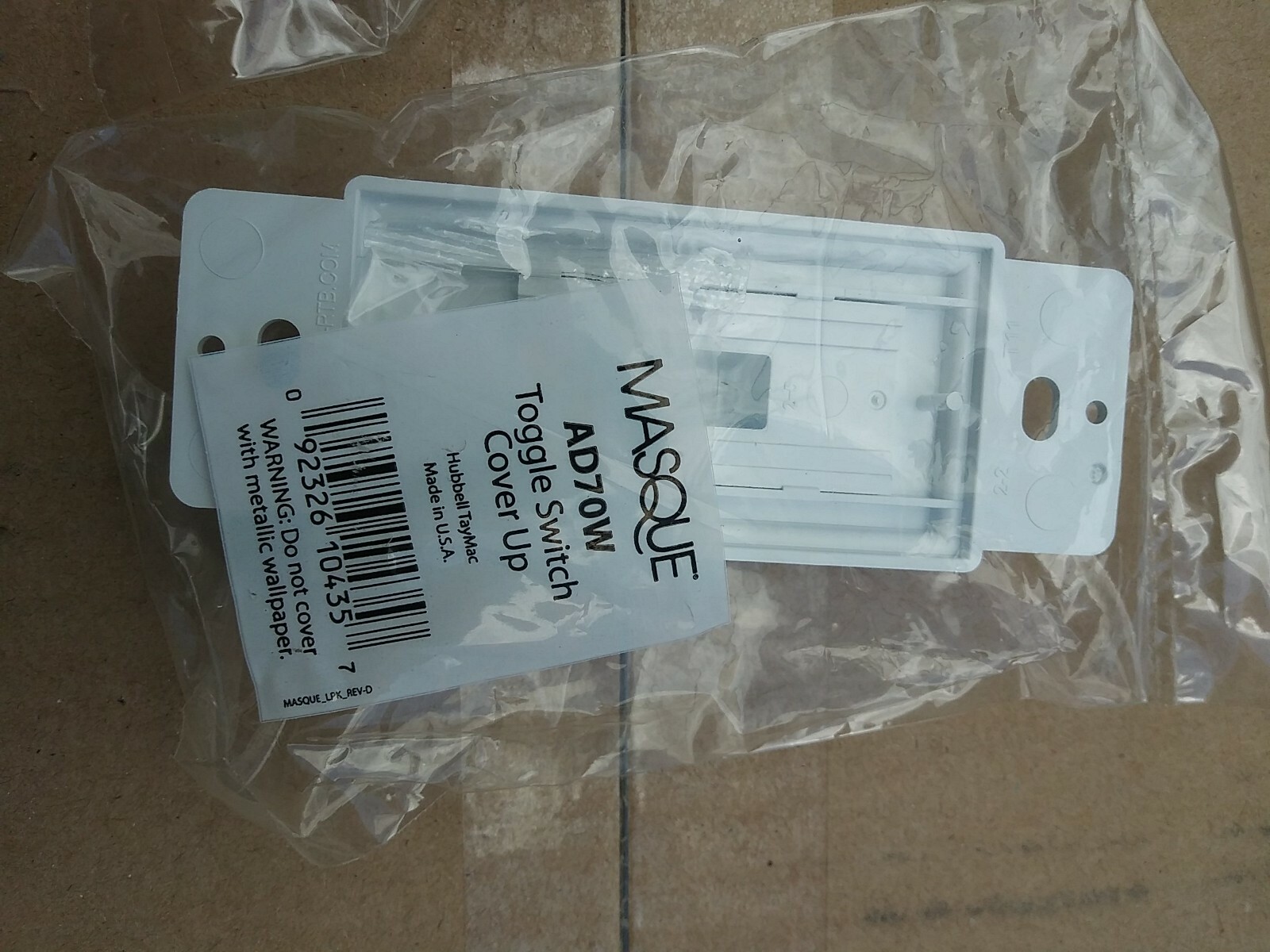 (2 pcs) TAYMAC MASQUE 1-Gang Toggle Switch Cover-Up Adapter AD70W (White)