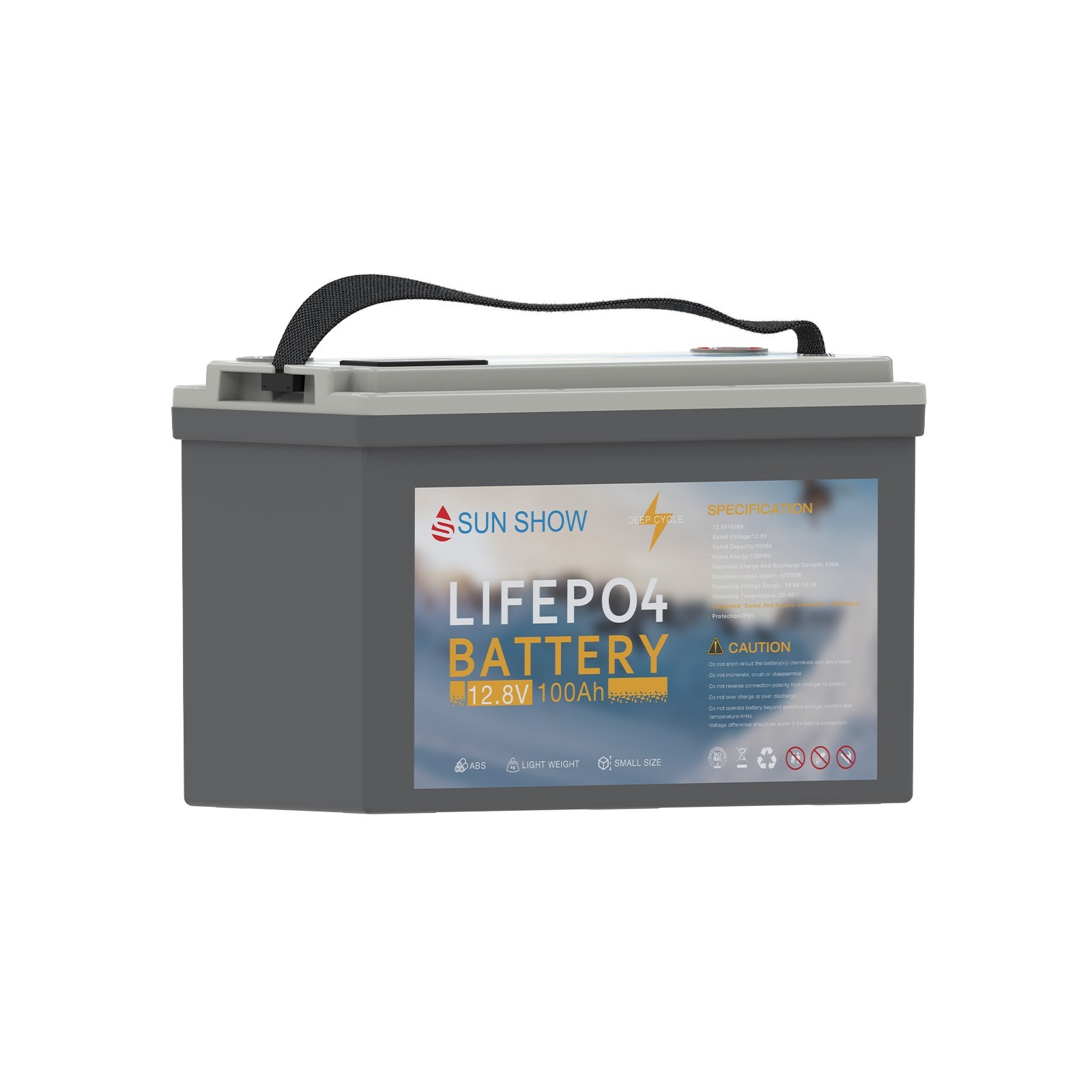 100AH LiFePO4 Lithium Battery IP65 W/ Bluetooth 200AH 300AH RV Solar SANDISOLAR