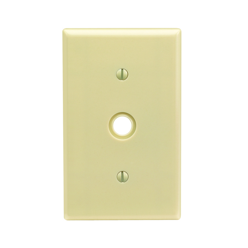 Leviton 001-86018-000 Ivory 1-Gang Cable/Telco Wallplate 4.5 H x 2.75 W in.