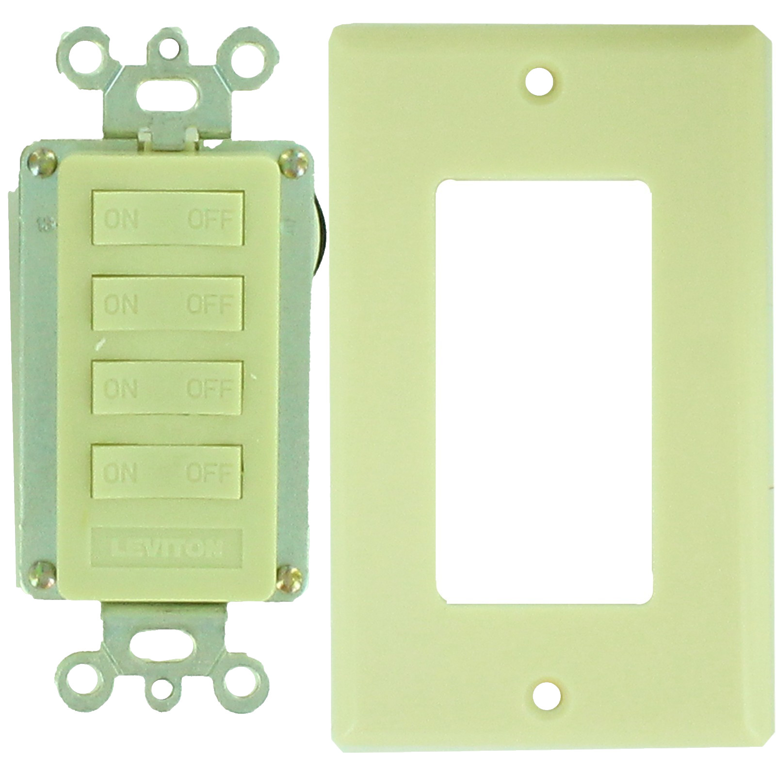 Leviton 6319-4AW Wall Mount Controller 3 On/Off 1 All Lights Switch New