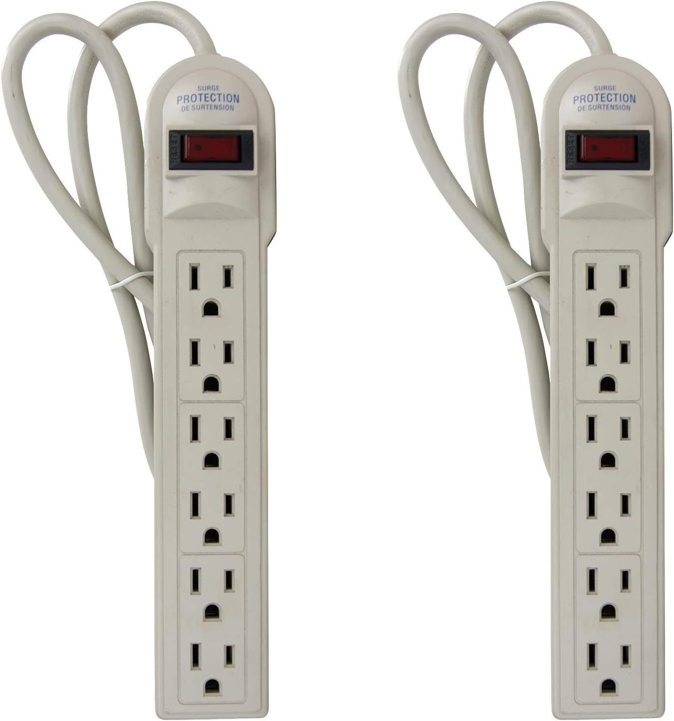 Sunlite ESP6/270/P 3-Feet Cord Surge Protector, Plastic