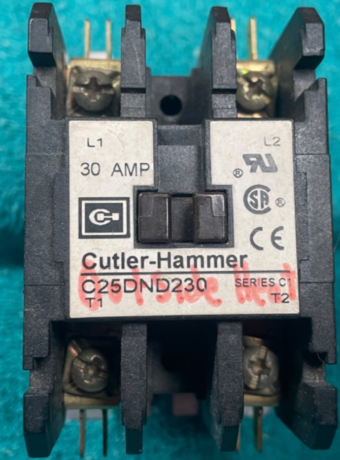 New Cutler Hammer C25DND230 2-Pole Contactor 30Amp 208-240V Coil