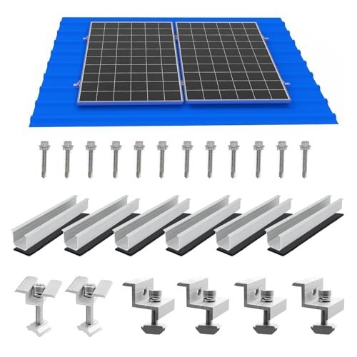Solar Panel Mounting Brackets Kit – Roof Mount Rails & Clamps for 1.18”-1.38” Th