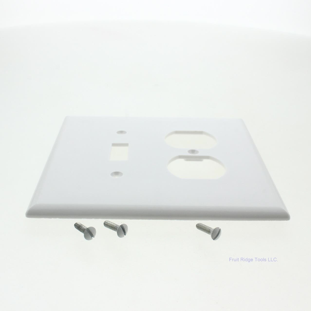 Eagle White JUMBO 2Gang Toggle Duplex Cover Oversized Thermoset Wallplate 2148W