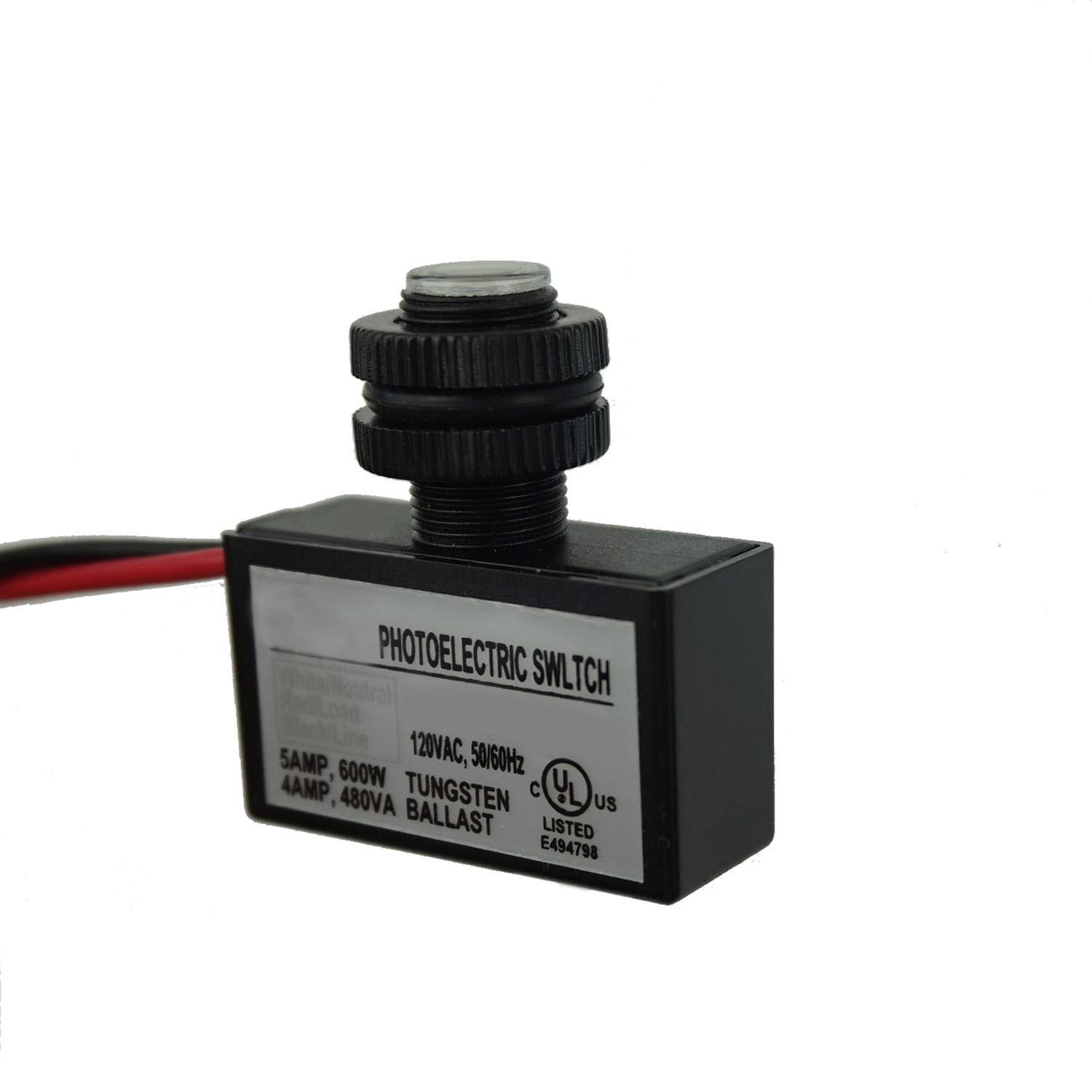 AC 120V Outdoor Sensor Photoelectric Switch, Hard-Wired Post Eye Light Contro…