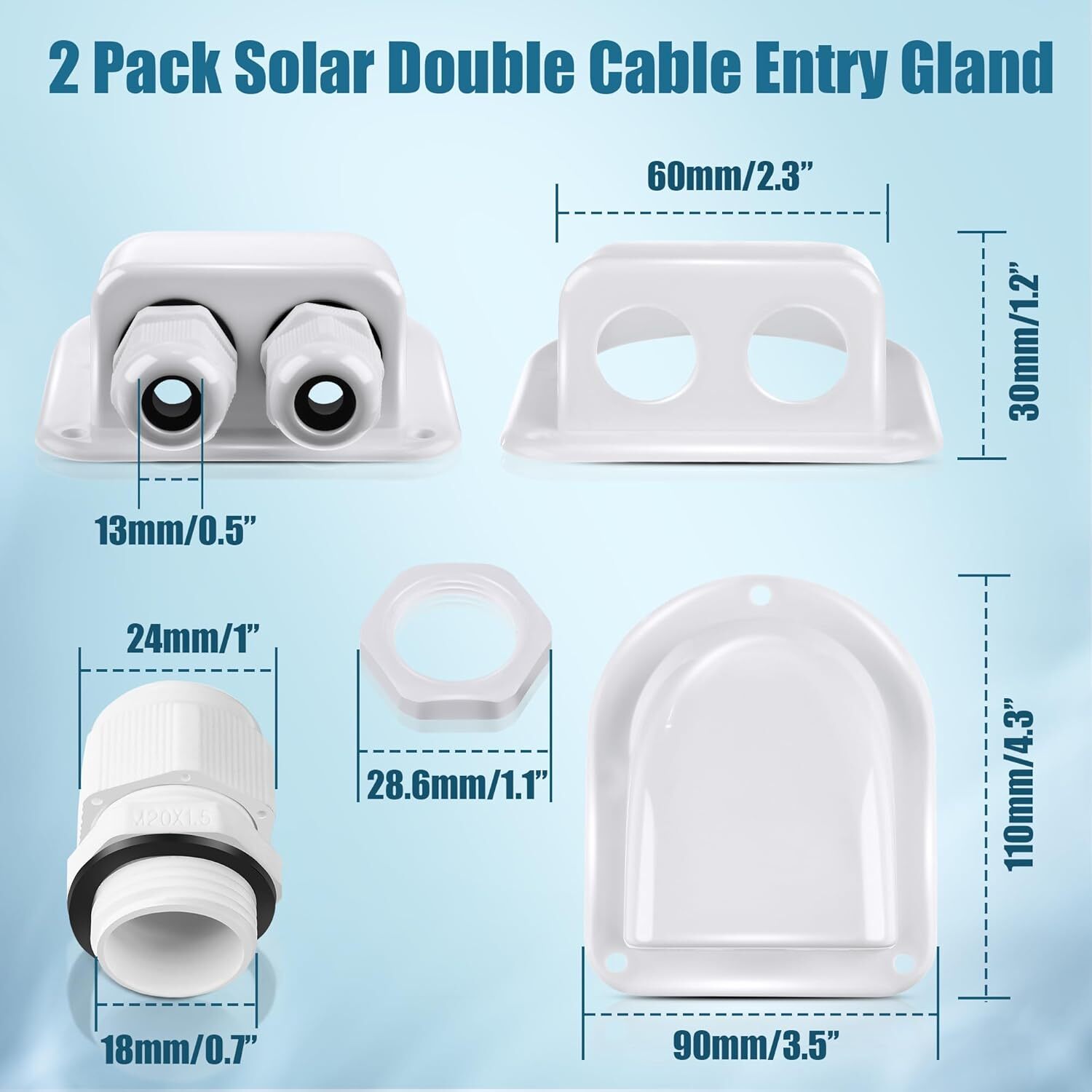 IP68 Cable Gland Entry, 13AWG to 7AWG RV Roof Entry Box, ABS…