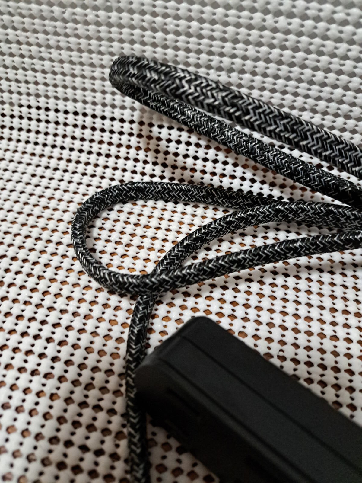 8′ Extension Cord Braided Fabric Cable Flat Plug Polarized Electrical Supplies