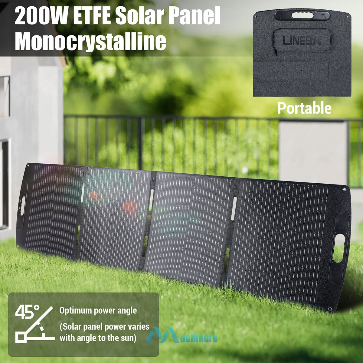200W Foldable Solar Panel Kit Waterproof IP68 for Outdoor RVs ETFE Solar Charger
