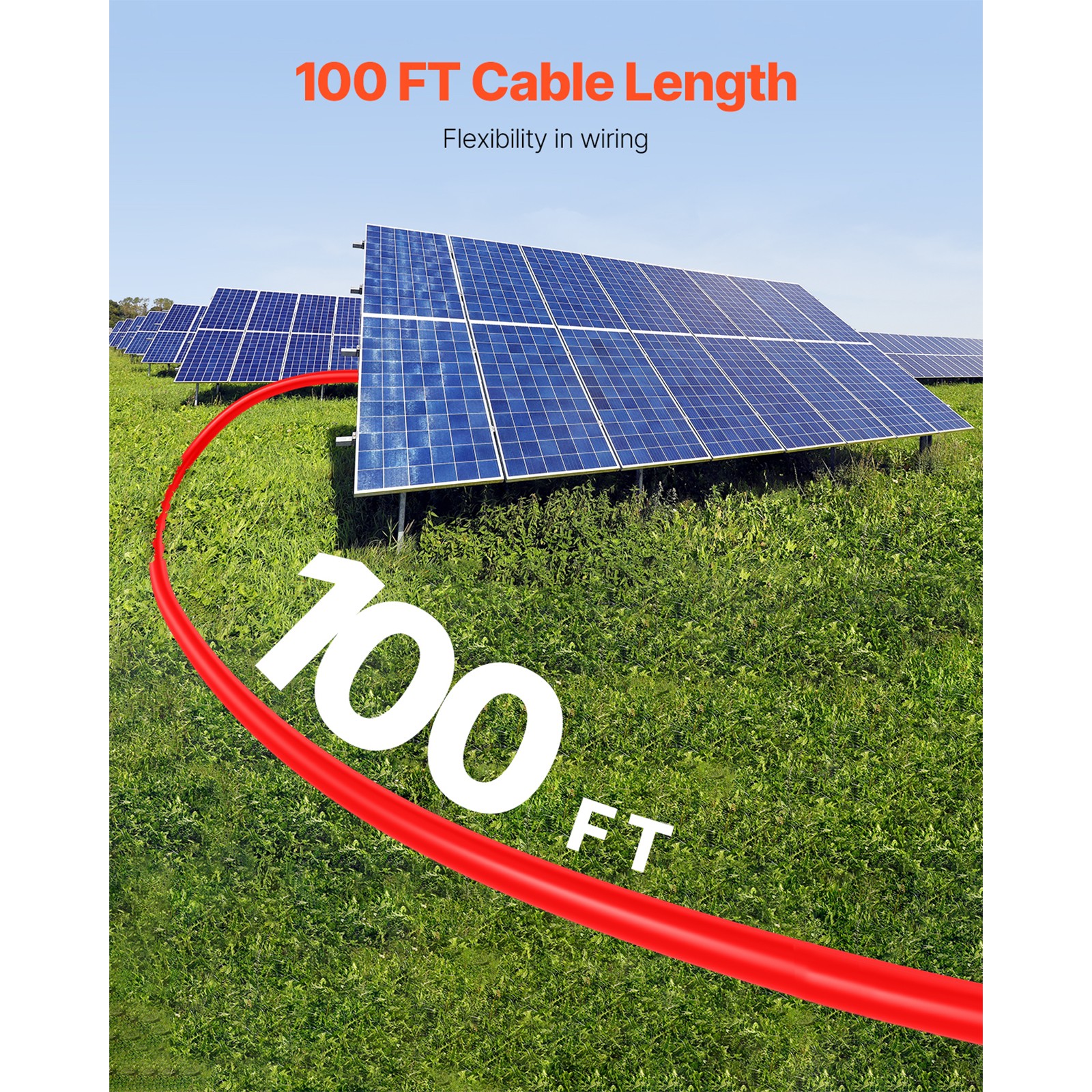 Uimoso 100FT Solar Panel Extension Wire Female & Male Connectors 10AWG Set of 2