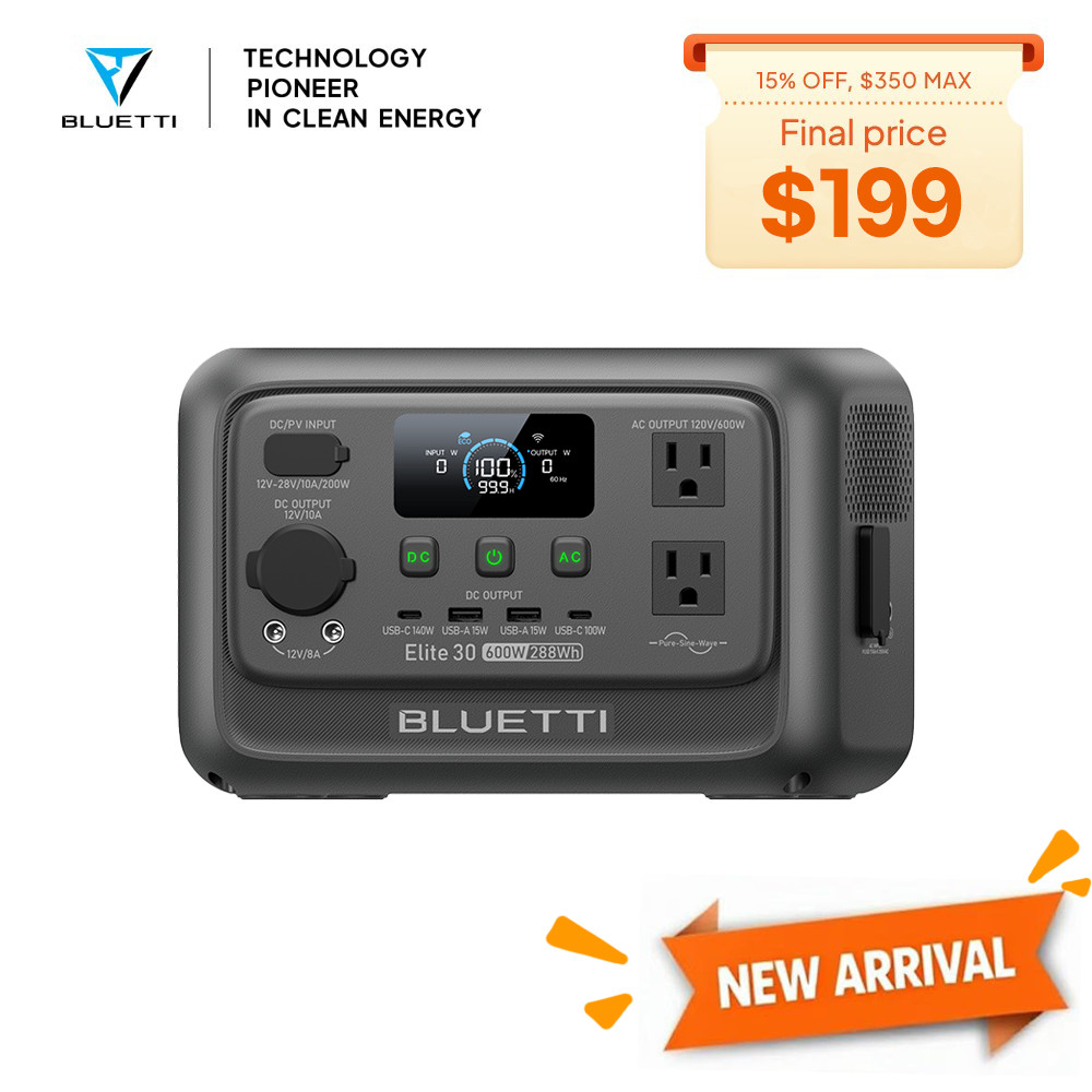 BLUETTI Elite 30 V2 288Wh 600W Portable Power Station Generator for Trip Backuo