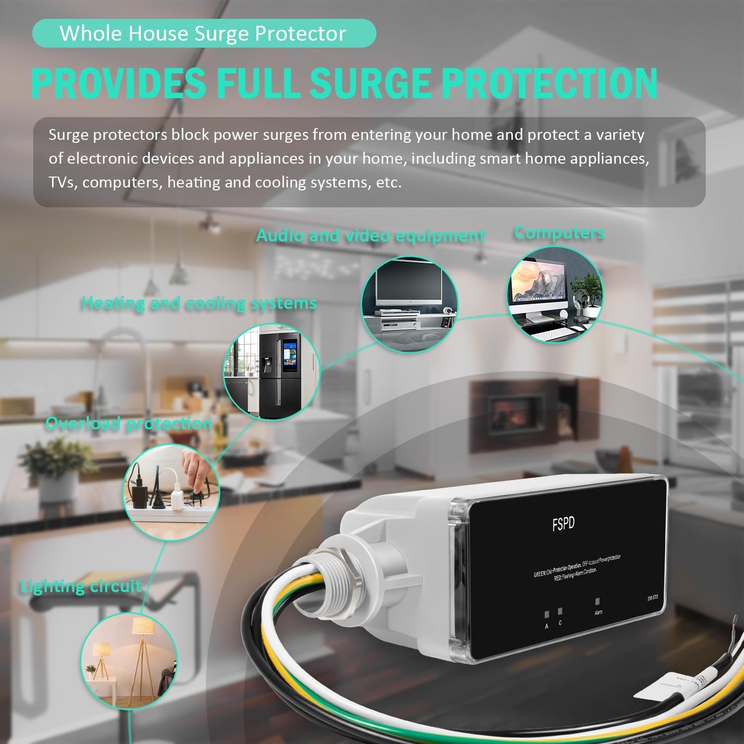 for Siemens Boltshield FSPD140 Level 2 Whole House Surge Protection Device 140kA