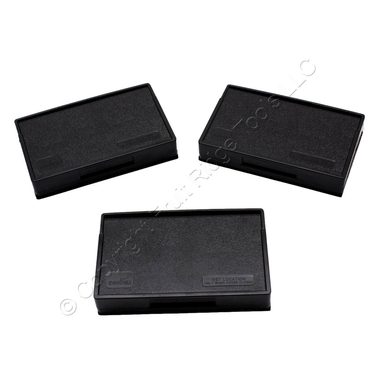 3pcs Eaton Black Weather Resistant Horizontal Decorator Self-Closing Cover S3966