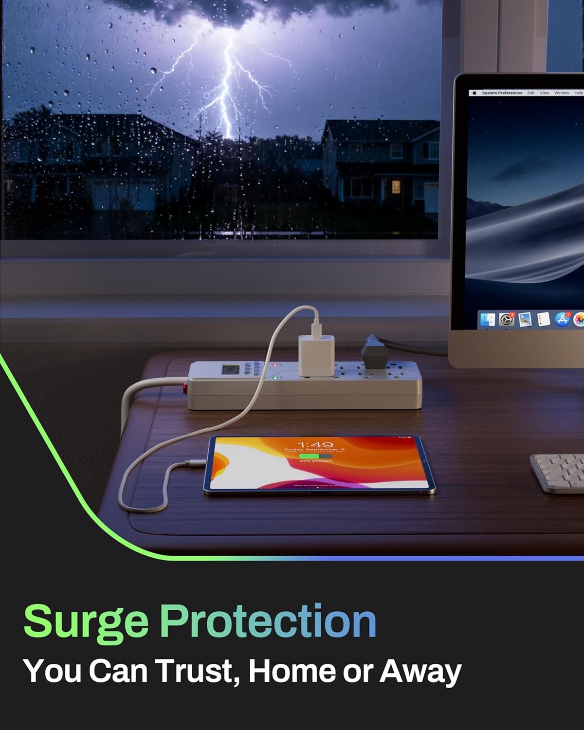 BN-LINK 8 Outlet Surge Protector with 7Day Digital Timer (4 Timed +4 Always On)