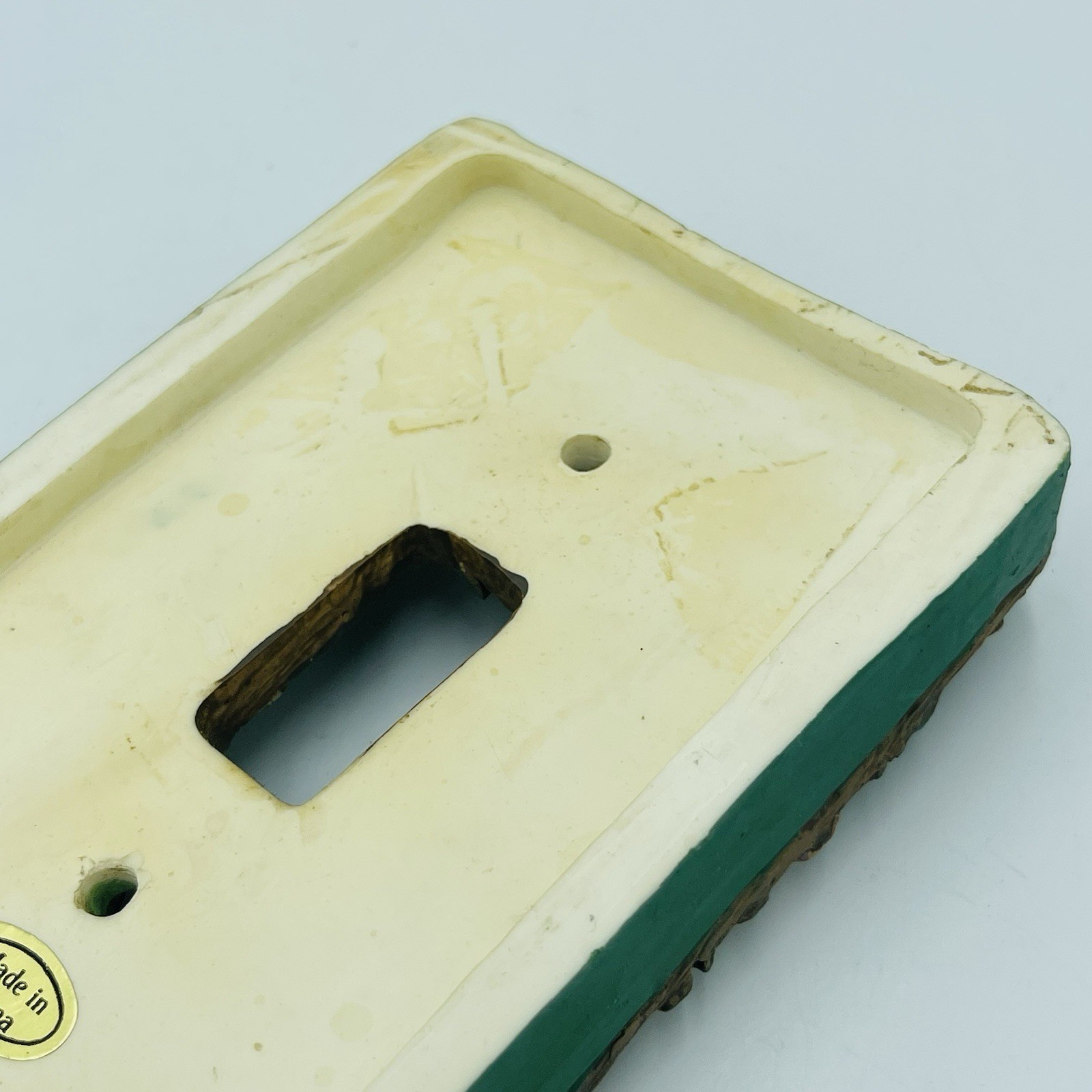 Switch Cover Hummingbird & Floral Light Green Resin 3D Single Toggle