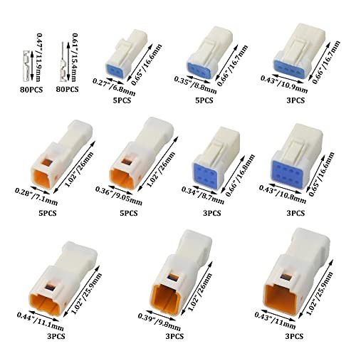 19 Sets Connector Waterproof 2 3 4 6 8 Pin Way Male and Female Plug Electric