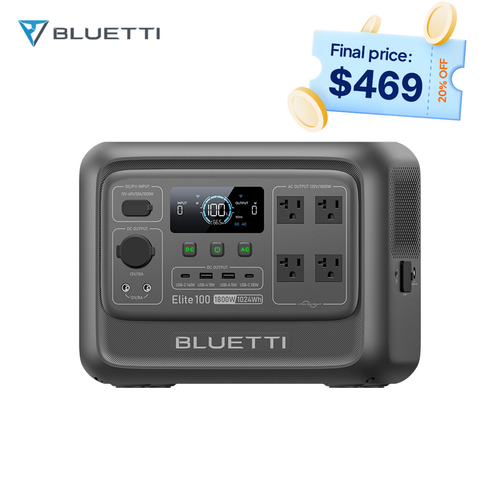 BLUETTI Elite 100 V2 1024Wh 1800W Portable Power Station for Emergency Camping