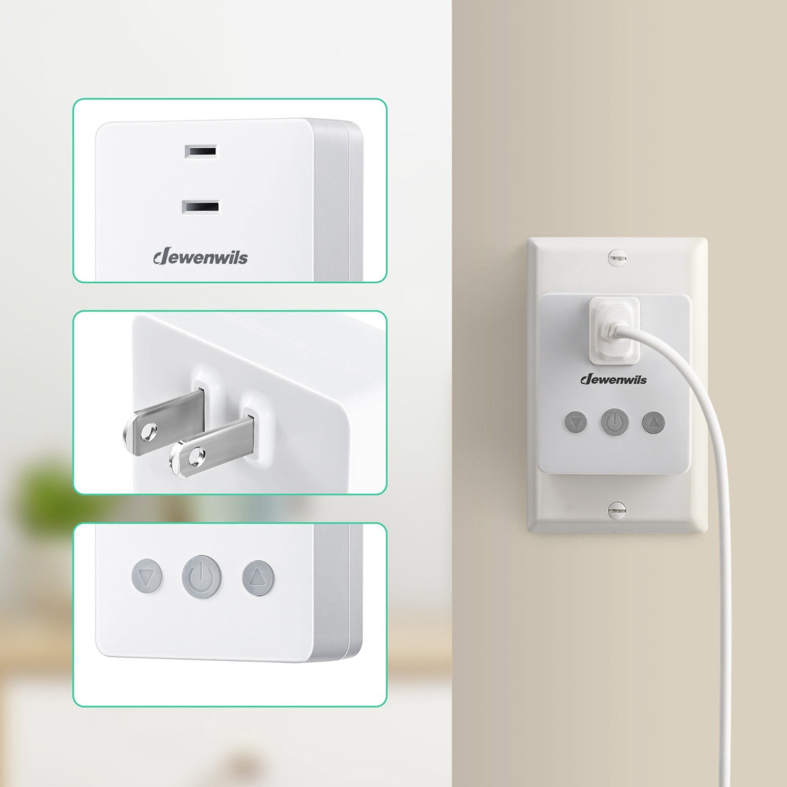 Plug-in Lamp Dimmer Switch, Wireless Remote Dimmer Plug for Floor Lamps 100FT