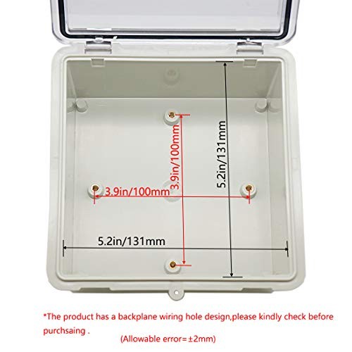 Junction Box ABS Plastic Dustproof Waterproof IP65 5.9″ x 5.9″ x 3.5″