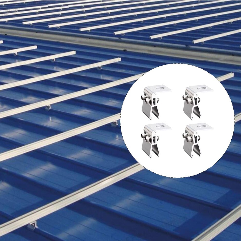 Roof Fold Clamps for PV Solar Panel Arrays Aluminium Alloy 1/4 Pc Set Available