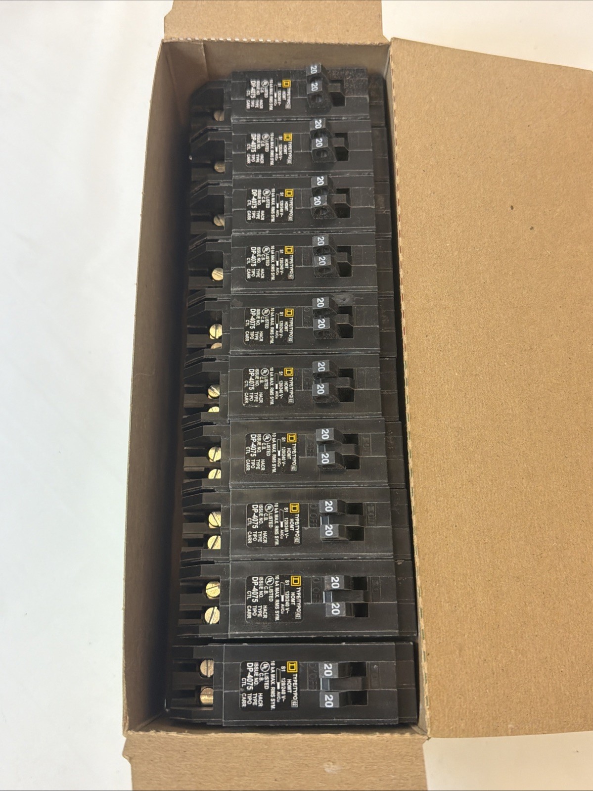 (10) Square D HOMT2020 2-20A Twin 1 Pole Tandem Circuit Breaker *10 NEW IN BOX*