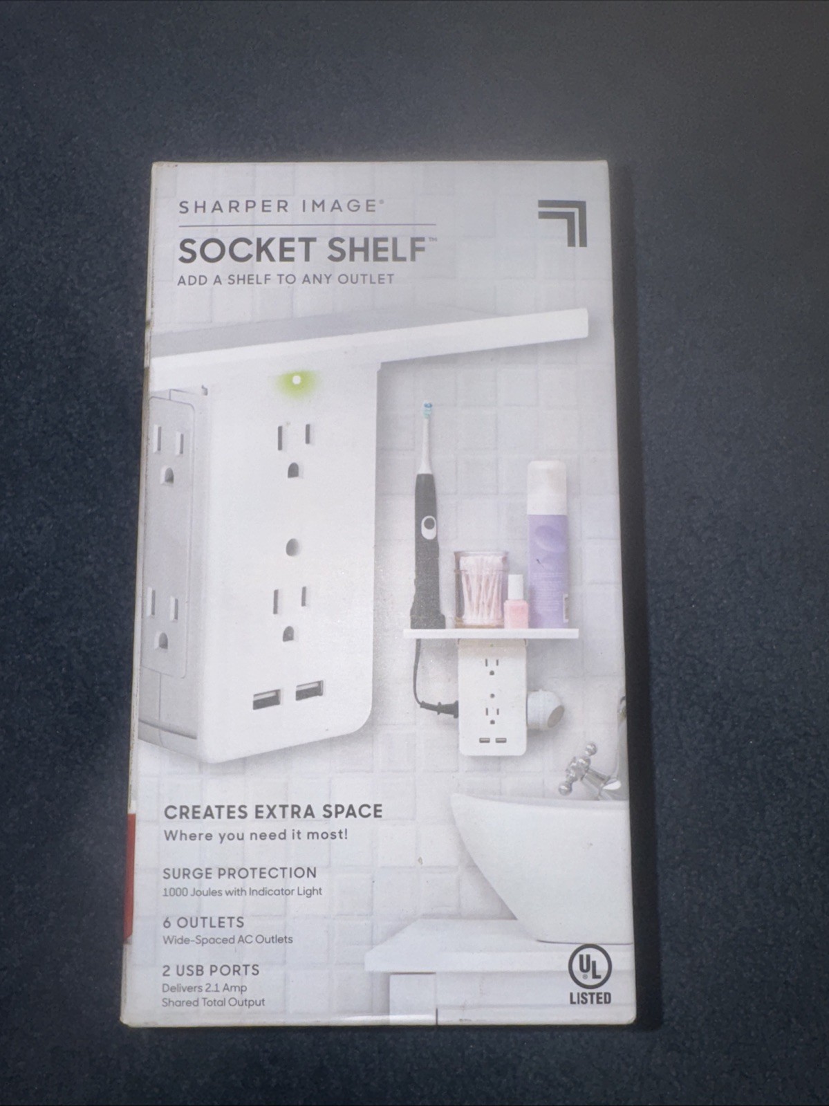 UNOPENED “Sharper Image Socket Shelf”